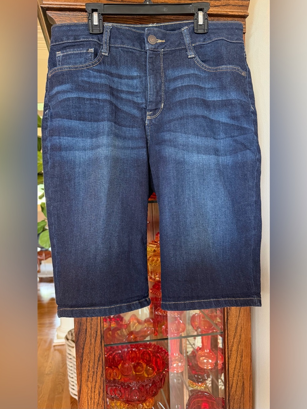 St. John's Bay Women’s Dark Indigo Denim Jean Shorts 12